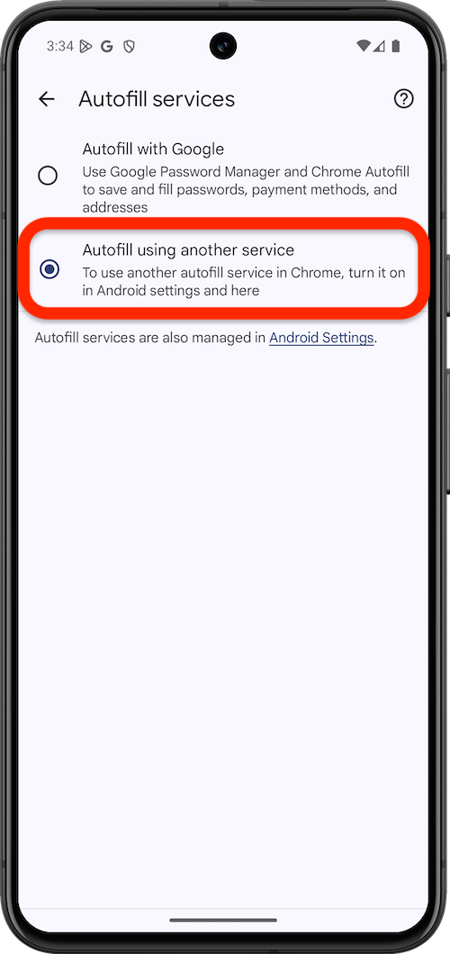 Autofill using another service