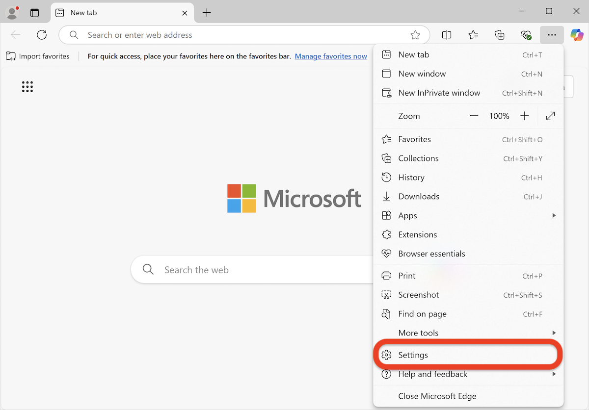 Microsoft Edge Settings