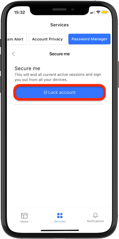 Lock account