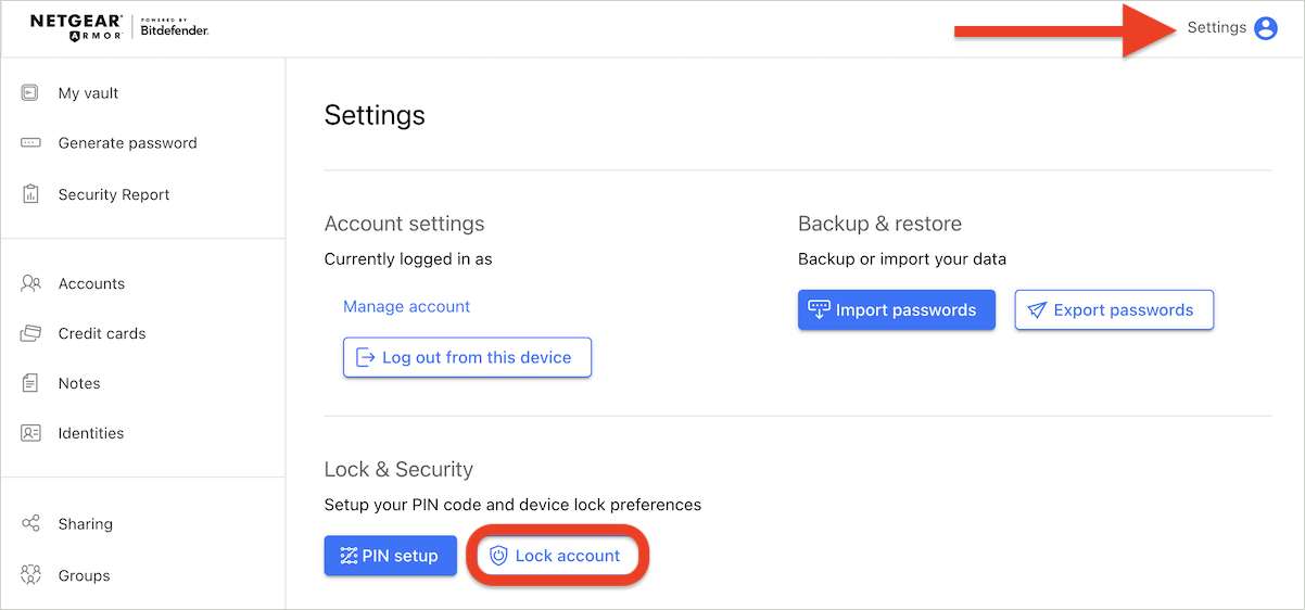 Lock account - lock NETGEAR