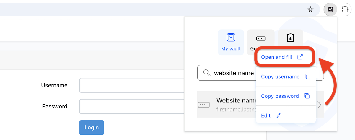 NETGEAR extension > Open and fill