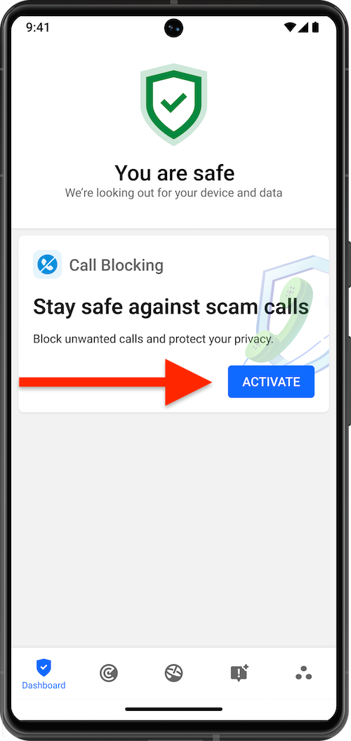 Activate Bitdefender Call Blocking