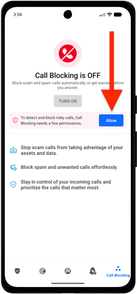 Call Blocking permissions - Allow