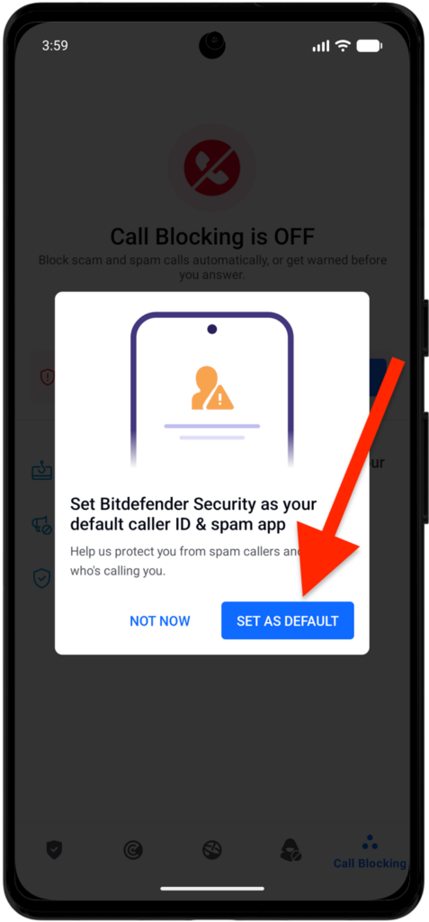 Set Bitdefender Security as your default Caller ID
