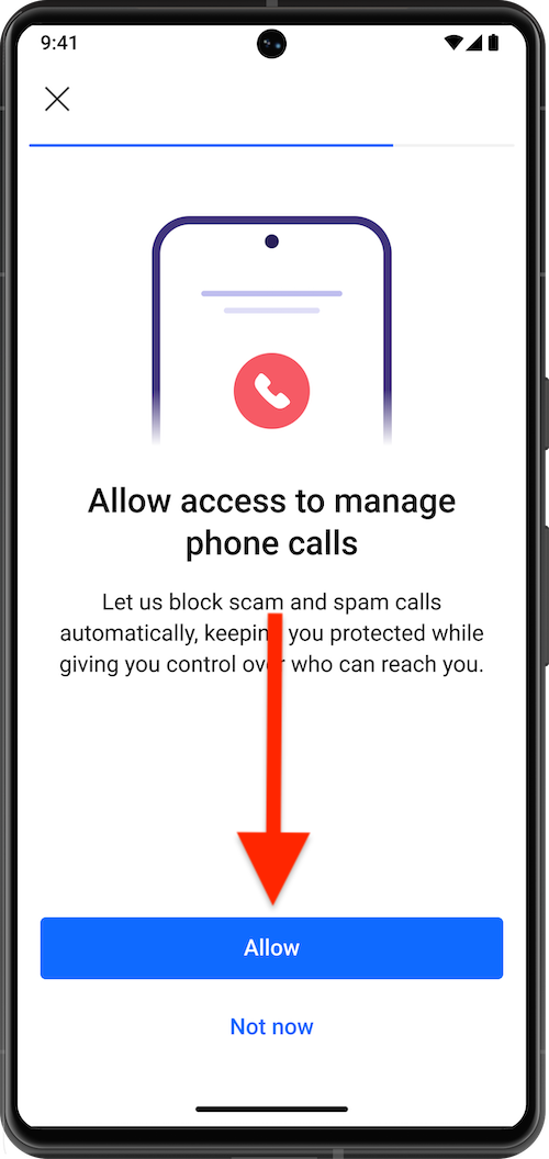 Allow Bitdefender Call Blocking to manage phone calls