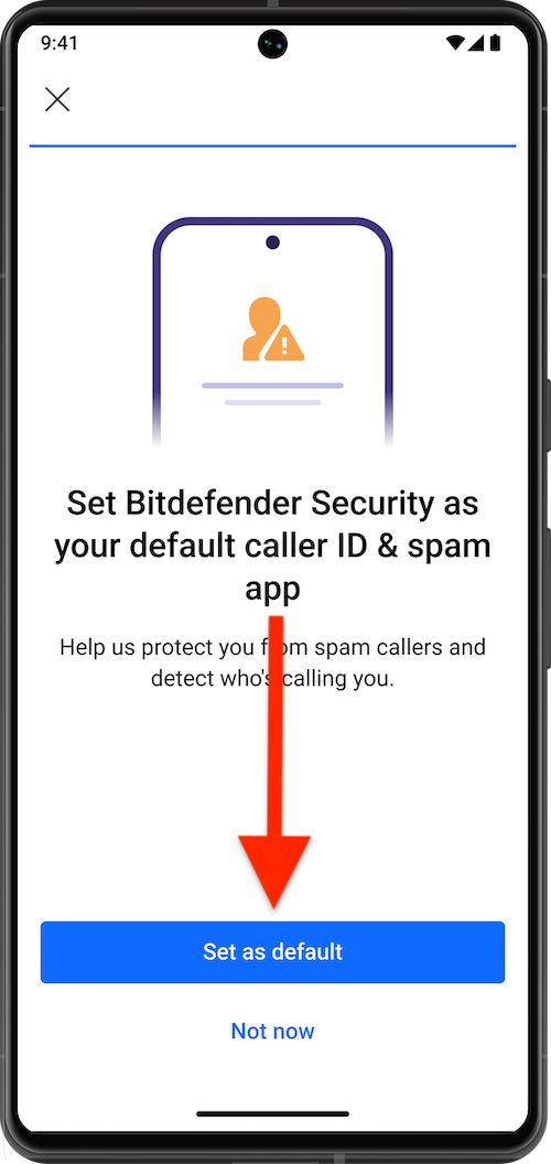 Set Bitdefender default Caller ID