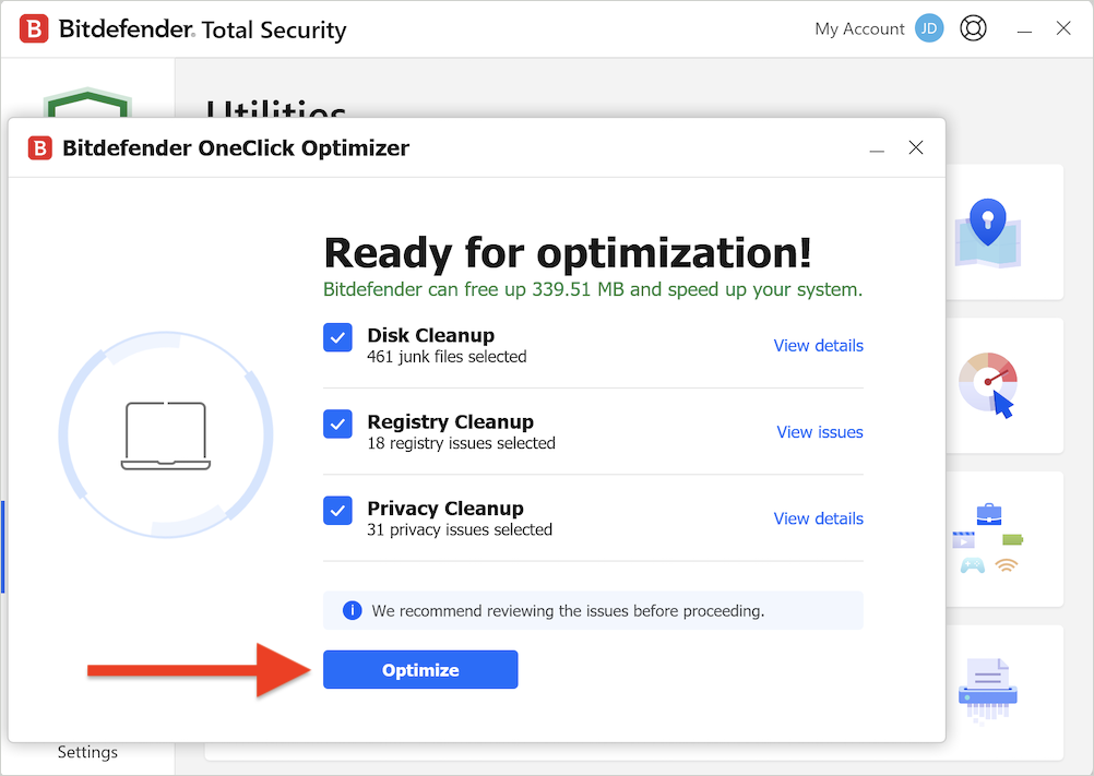 Optimize with OneClick Optimizer