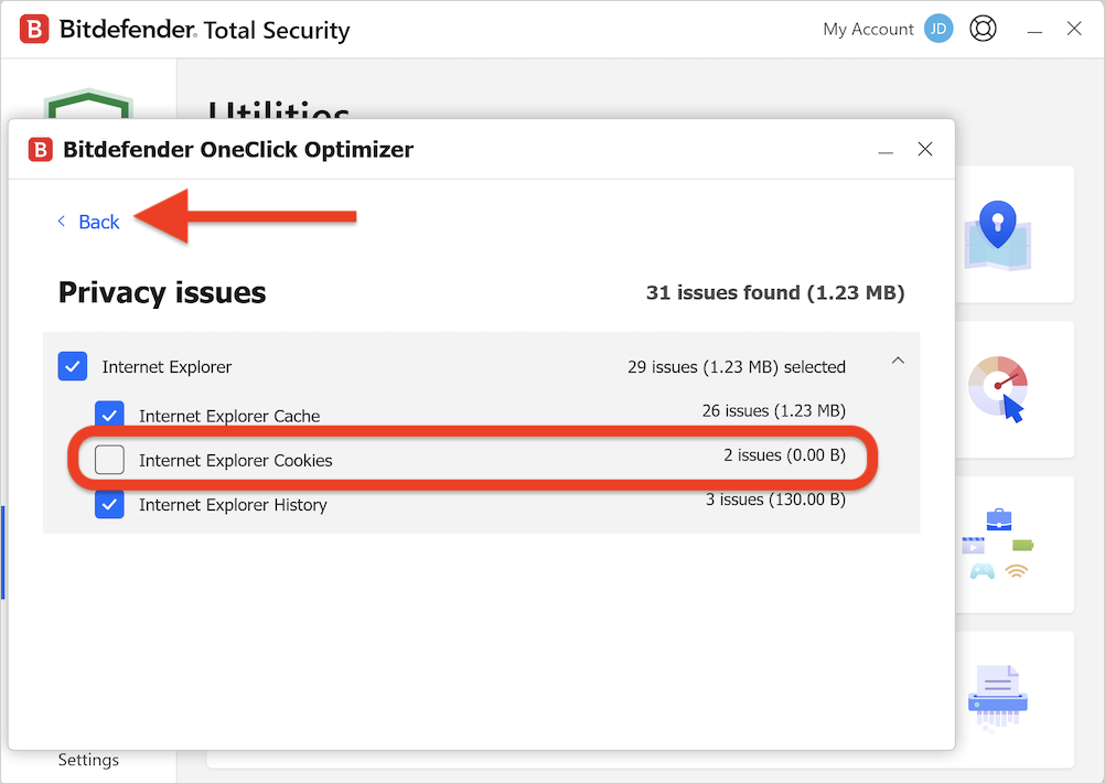 Excluding browser cookies in OneClick Optimizer