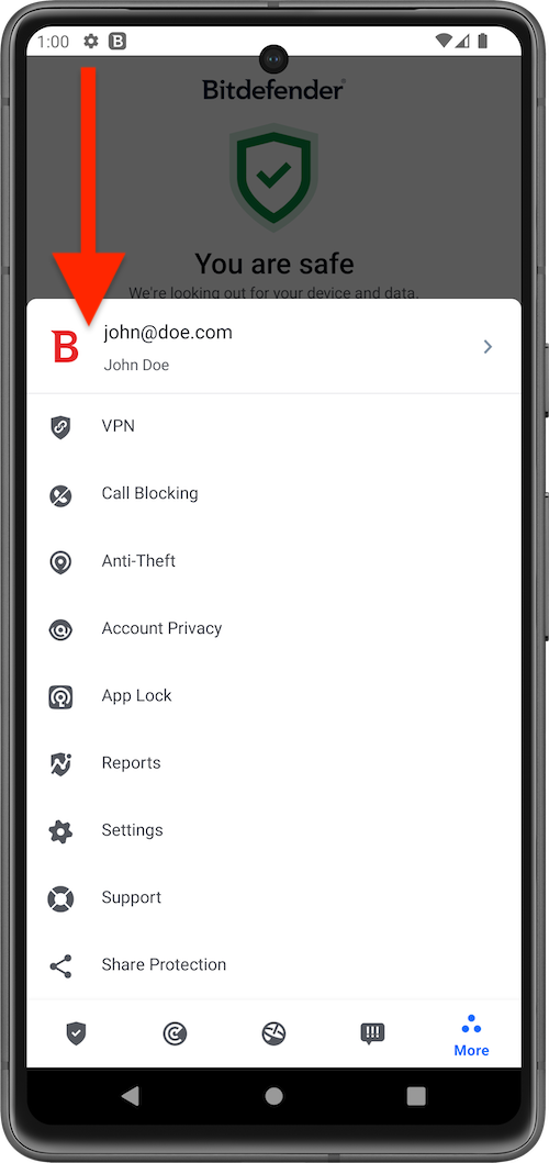 Bitdefender account