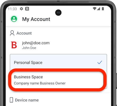 Business space - device not using Bitdefender Ultimate Small Business Security