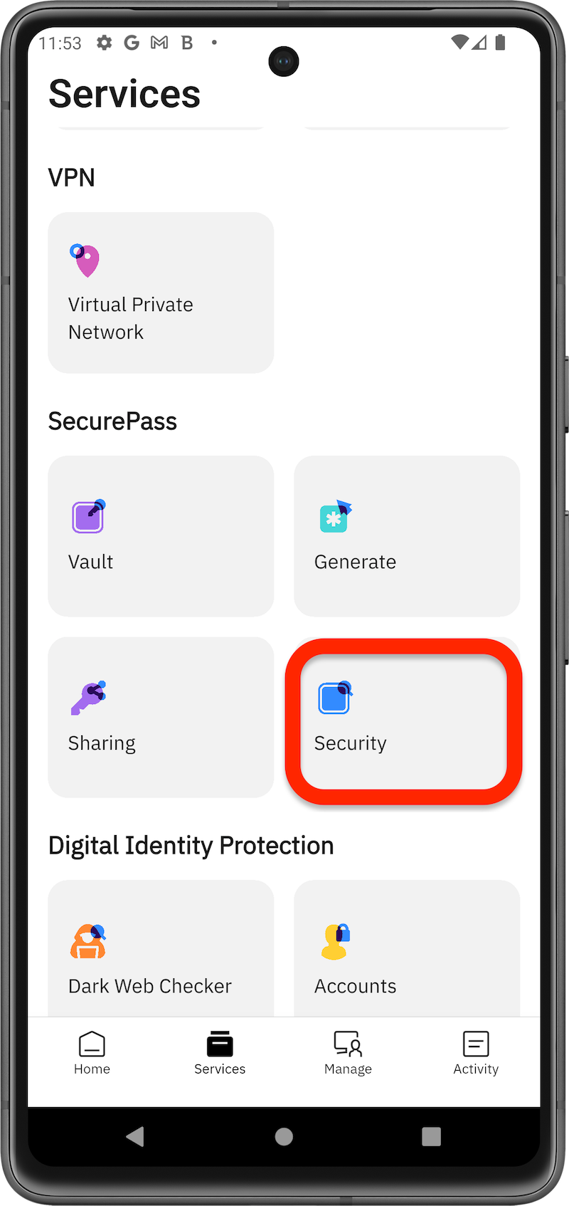 Bitdefender Hub > SecurePass > Security