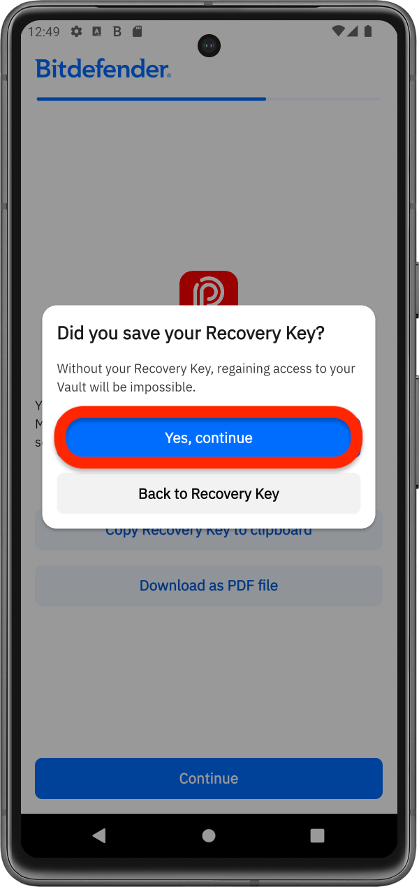 recovery key prompt