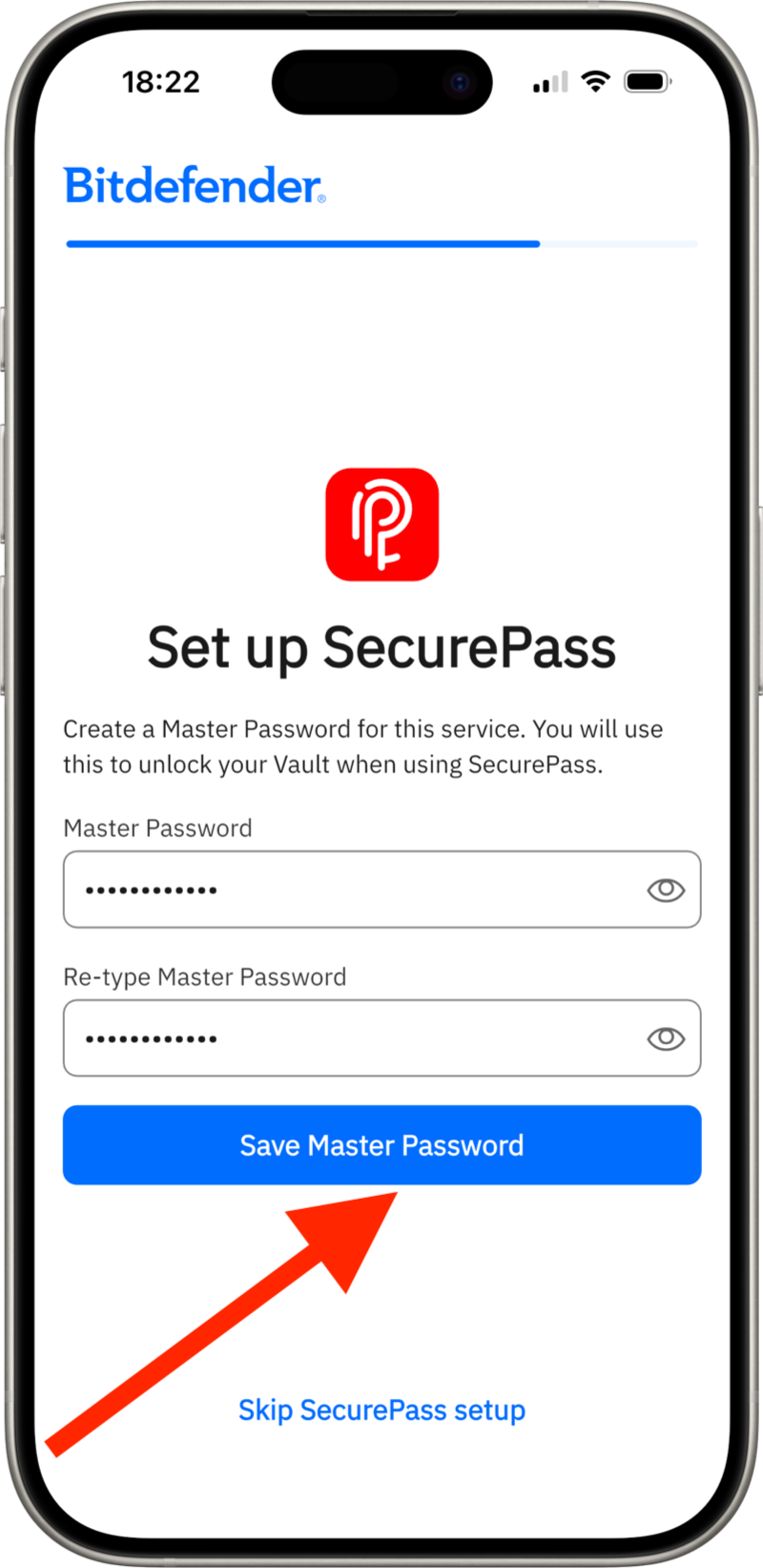 Set a master password