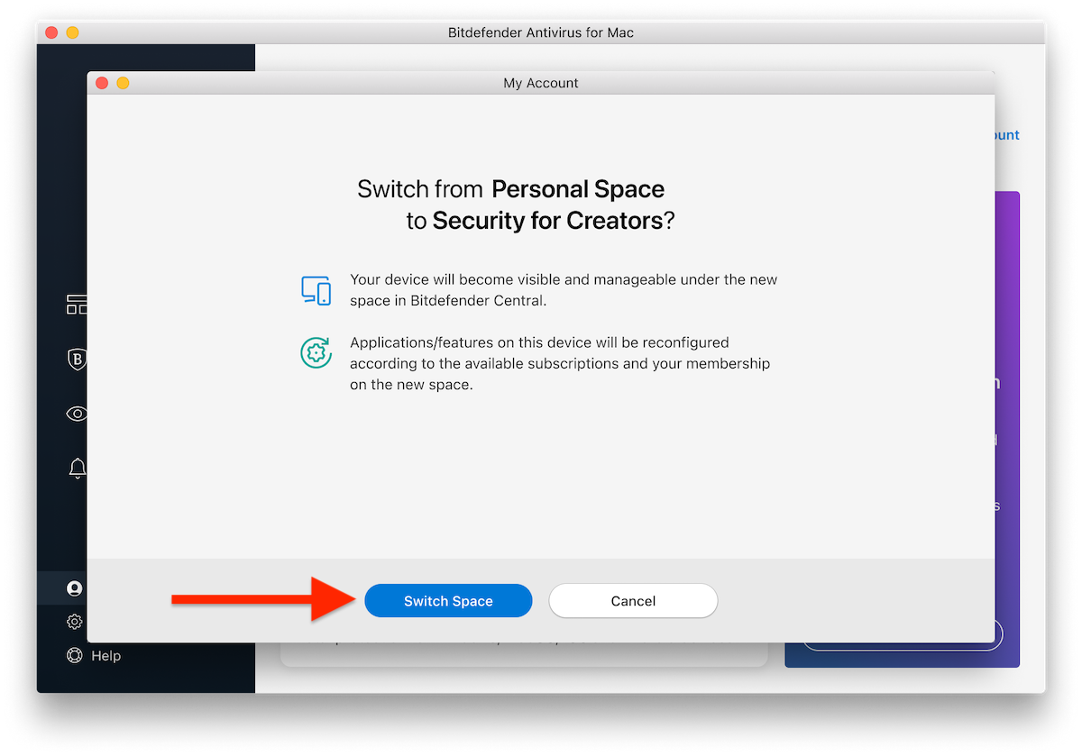 Switch space - Security for Creators space