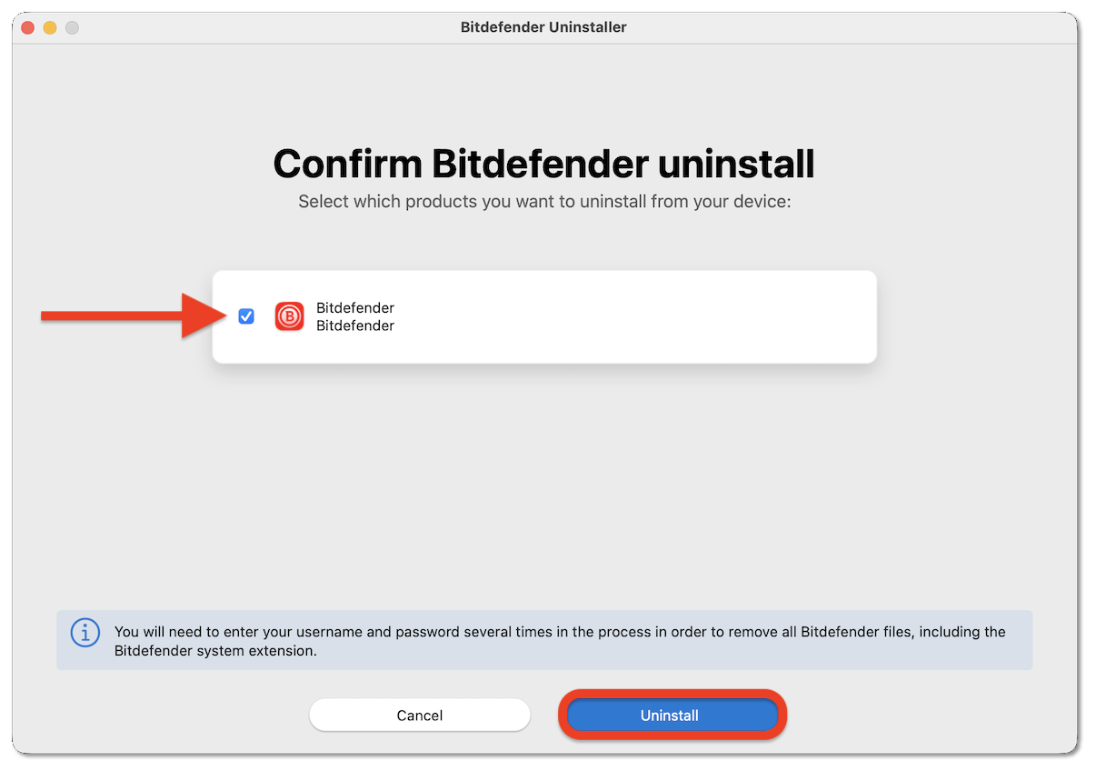How to uninstall Bitdefender App on macOS