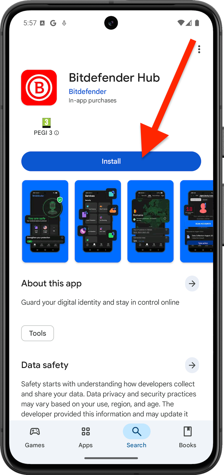 install Bitdefender Hub on Android