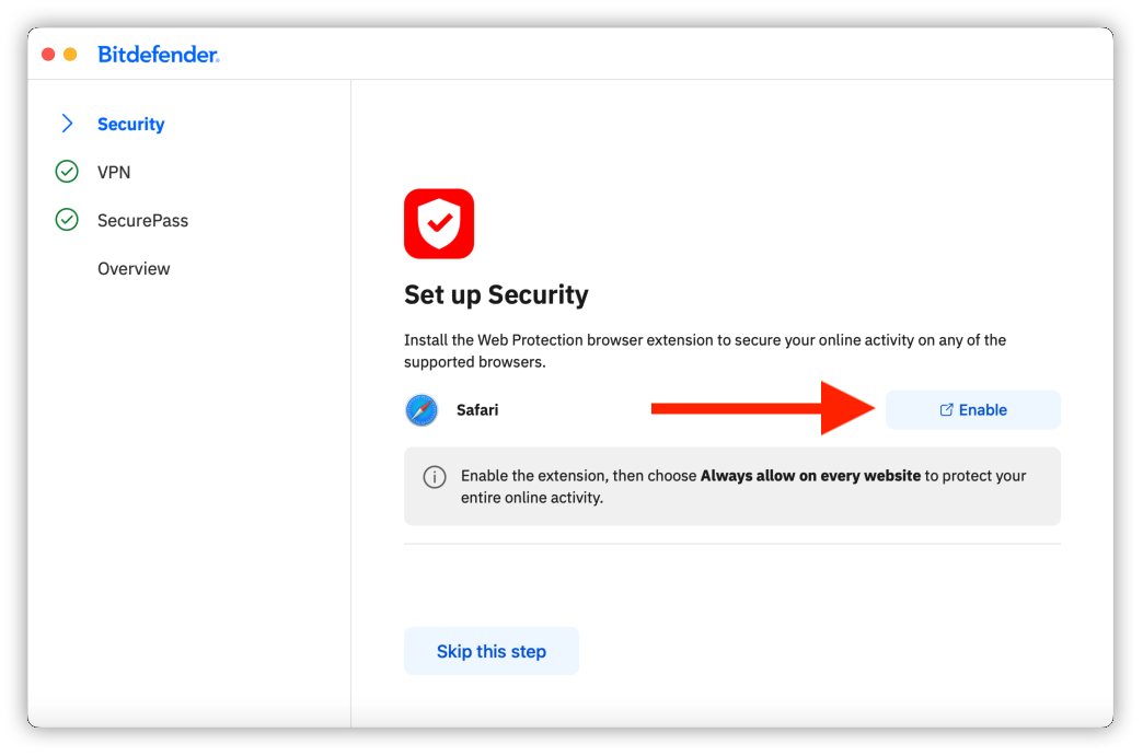 How to install Bitdefender App macOS - Web Protection