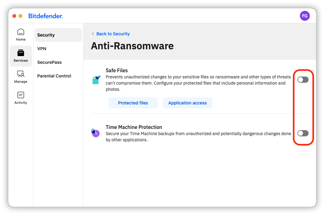 How to Temporarily Turn Off Bitdefender App on macOS How to turn off Bitdefender on macOS - Safe Files, Time Machine Protection