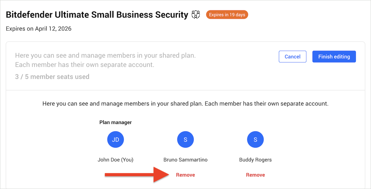 How to remove a member