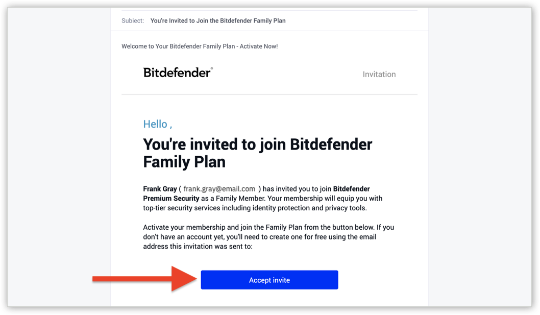 Accept invite