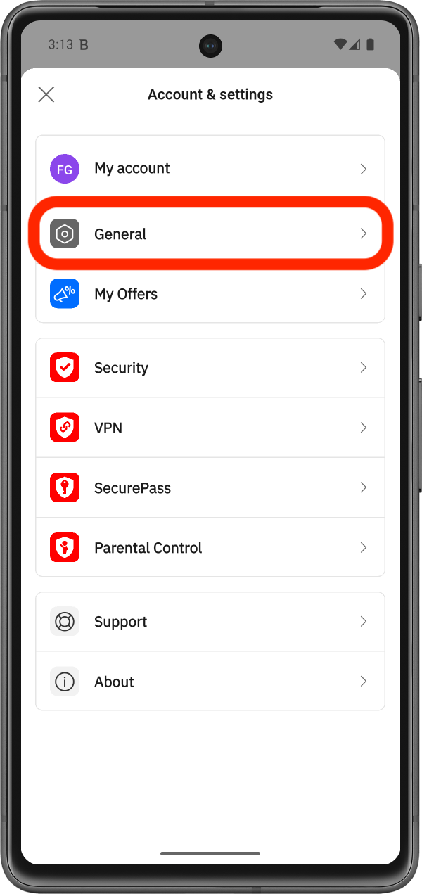 General settings