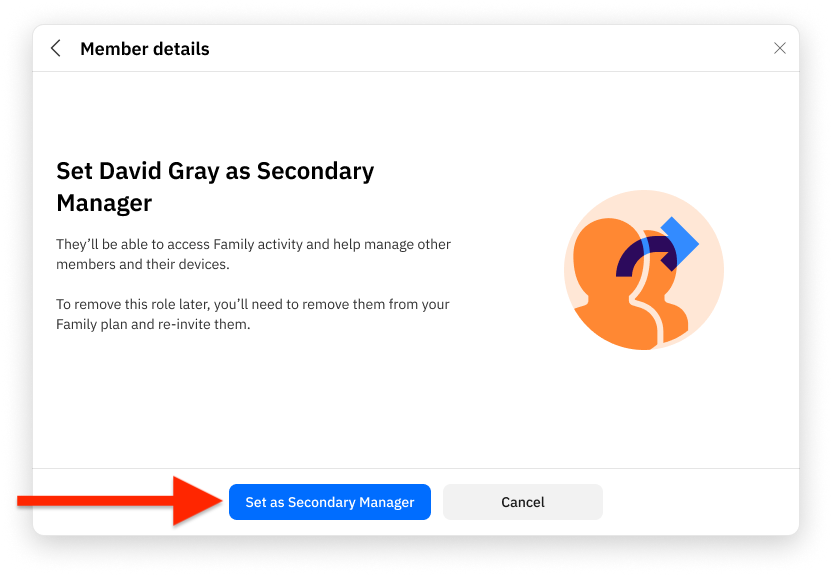 set as secondary manager