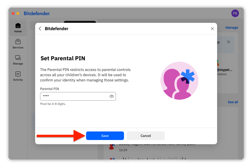 parental PIN code