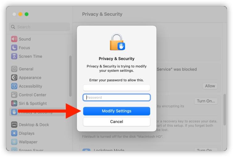 Mac password