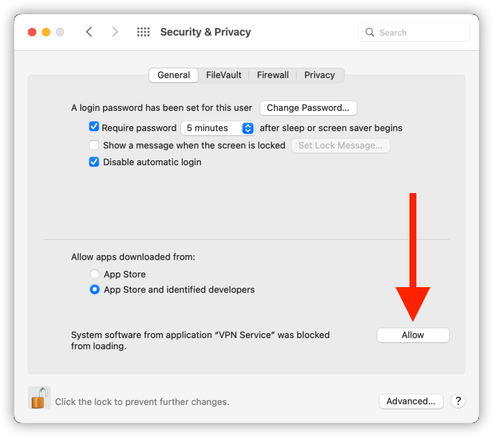 Allow Bitdefender VPN service to run on macOS Monterey