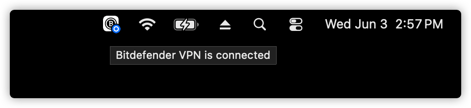 Bitdefender VPN is connected