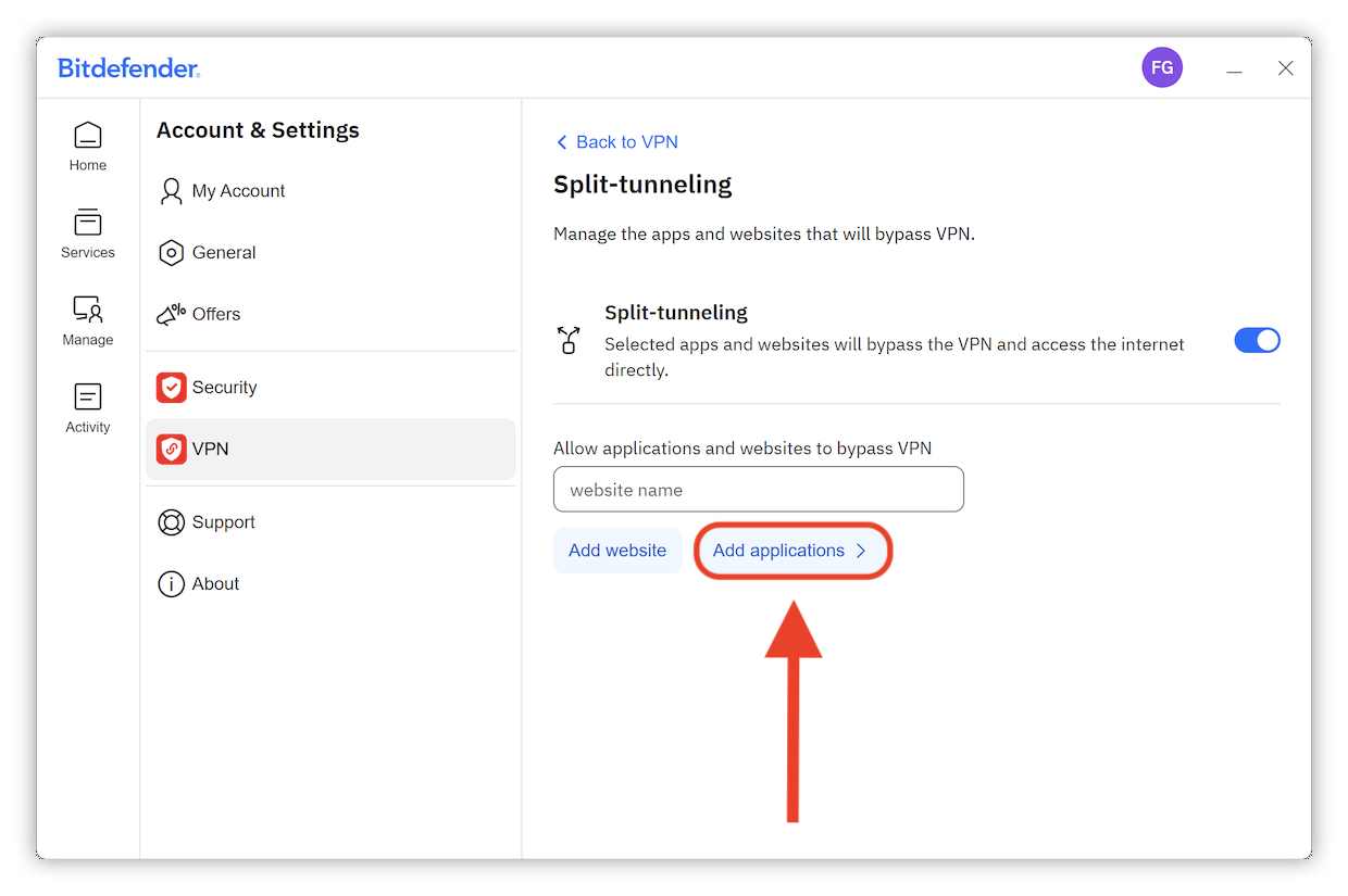 How to add an application to Split-tunneling - Windows