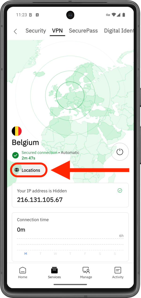 How to change the VPN location in Bitdefender Hub