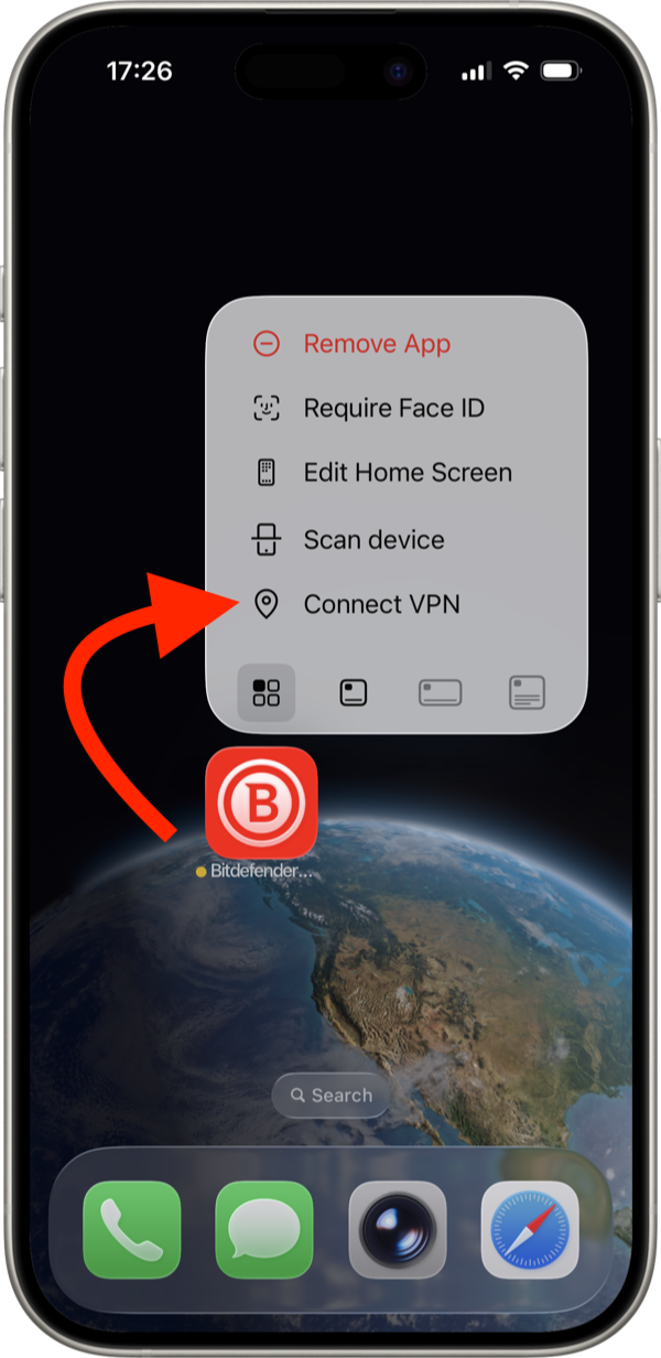 How to connect to VPN on iOS from quick actions