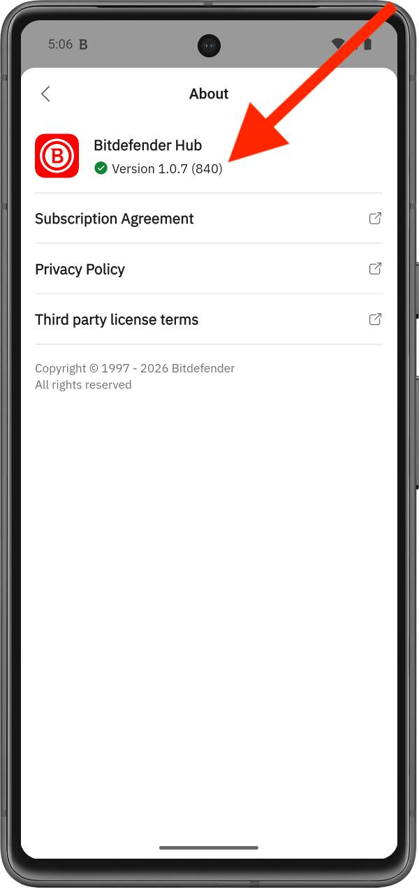 Bitdefender Hub version