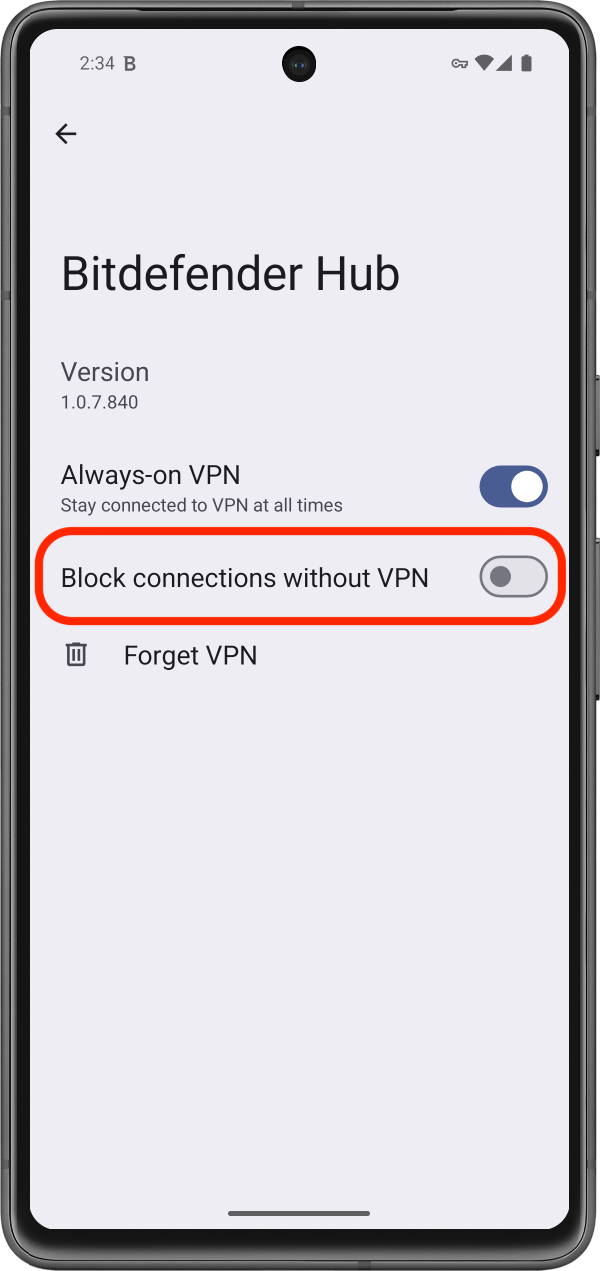 Block connections without VPN