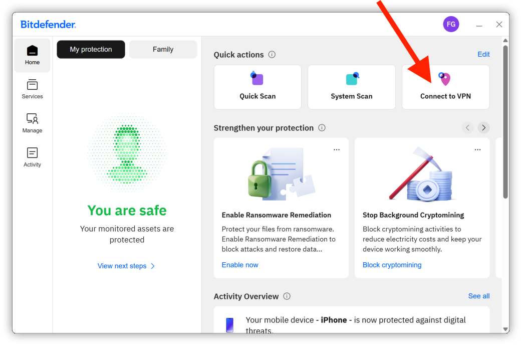 How to connect to VPN via Windows app
