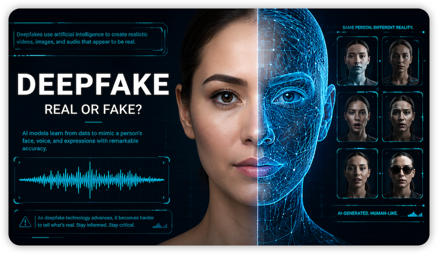Concept of deepfake - real or fake?