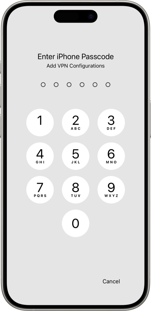 Enter iPhone passcode
