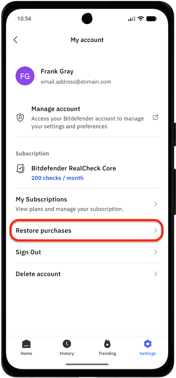 How to subscribe to RealCheck - Restore purchases