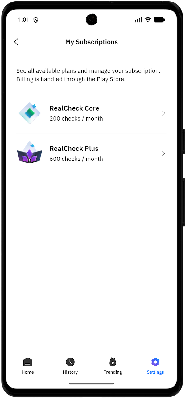 How to subscribe to RealCheck