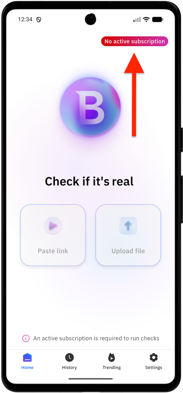 No active subscription