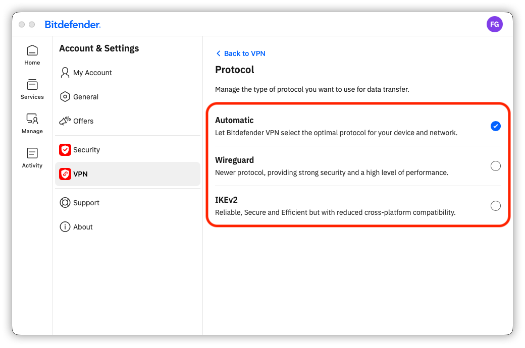 VPN protocol - macOS