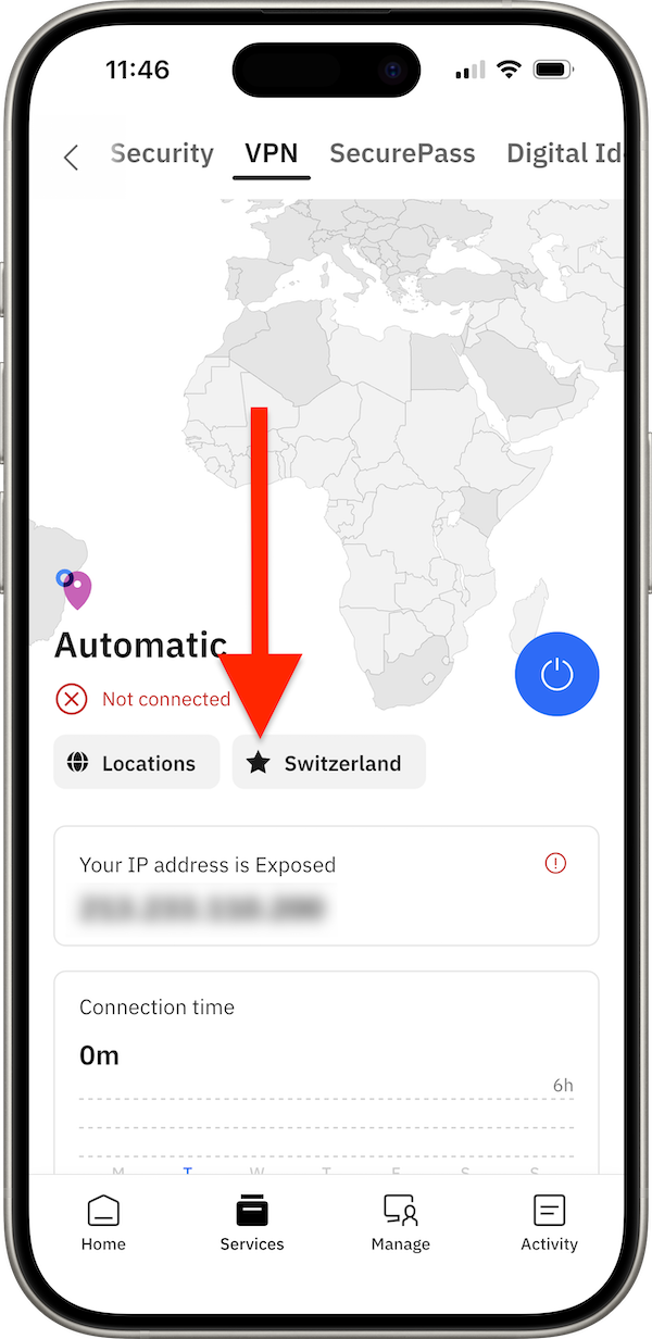 How to connect to preferred location - Hub